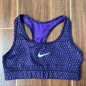 Nike Dri-Fit Sports Bra Purple And Black Patterned